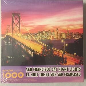 New Vintage 1999 Puzzle San Francisco Bay Night Lights Springbok 1000